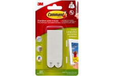 Command Bandes de Suspension pour Grandes Photos, Pack de 4x2 Bandes Adhesives, Blanc - Fixation sans Dommage - Pour Posters, Ca