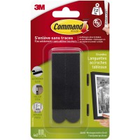 Command 17206 Languettes pour Accrochage de Tableaux pour Cadres ou Murs Fonces, 4 x 2 Languettes Larges, 7.2 kg