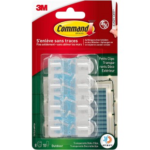 Command 17017 Clips de Decoration Transparents pour Exterieur