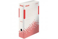 Lot de 25 : Esselte 1 Boite a Archive Speedbox, 100 mm, A4, Boite Transfert, Carton Ondule Sans Acide, Blanc, 623908