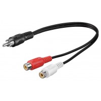 CABLE RCA MALE vers 2 RCA FEMELLE