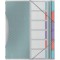 Esselte 626255 Colour'Ice Esselte Trieur A4 capacite 200 feuilles Index Interchangeable avec 6 Onglets double fermeture elastiqu