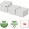 Esselte - Lot de 3 Petites Boites avec Couvercle, Rangement & Cadeaux, 100% Carton Recycle, 100% Recyclable, Motif Geometrique, 