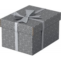 Esselte - Lot de 3 Petites Boites avec Couvercle, Rangement & Cadeaux, 100% Carton Recycle, 100% Recyclable, Motif Geometrique, 