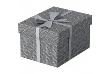 Esselte - Lot de 3 Petites Boites avec Couvercle, Rangement & Cadeaux, 100% Carton Recycle, 100% Recyclable, Motif Geometrique, 