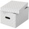 Esselte - Lot de 3 Boites avec Couvercle, Rangement & Organisation, 100% Carton Recycle, 100% Recyclable, Motif Geometrique, Bla