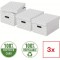 Esselte - Lot de 3 Boites avec Couvercle, Rangement & Organisation, 100% Carton Recycle, 100% Recyclable, Motif Geometrique, Bla