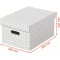 Esselte - Lot de 3 Boites avec Couvercle, Rangement & Organisation, 100% Carton Recycle, 100% Recyclable, Motif Geometrique, Bla