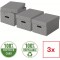 Esselte - Lot de 3 Boites avec Couvercle, Rangement & Organisation, 100% Carton Recycle, 100% Recyclable, Motif Geometrique, Gri