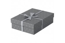 Esselte - Lot de 3 Boites avec Couvercle, Rangement & Cadeaux, 100% Carton Recycle, 100% Recyclable, Motif Geometrique, Gris, 62