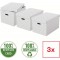 Esselte - Lot de 3 Grandes Boites avec Couvercle, Rangement & Organisation, 100% Carton Recycle, 100% Recyclable, Motif Geometri