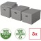 Esselte - Lot de 3 Grandes Boites avec Couvercle, Rangement & Organisation, 100% Carton Recycle, 100% Recyclable, Motif Geometri