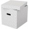 Esselte - Lot de 3 Grandes Boites Cubes avec Couvercle, Rangement & Organisation, 100% Carton Recycle, 100% Recyclable, Motif Ge