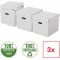 Esselte - Lot de 3 Grandes Boites Cubes avec Couvercle, Rangement & Organisation, 100% Carton Recycle, 100% Recyclable, Motif Ge