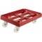 keeeper Plateau a  Roulettes, Pour le Transport des Boites et Corbeilles, Capacite jusqu'a  300 kg, 61 x 41 x 19 cm, Rolf, Rouge