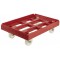 keeeper Plateau a  Roulettes, Pour le Transport des Boites et Corbeilles, Capacite jusqu'a  300 kg, 61 x 41 x 19 cm, Rolf, Rouge