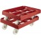 keeeper Plateau a  Roulettes, Pour le Transport des Boites et Corbeilles, Capacite jusqu'a  300 kg, 61 x 41 x 19 cm, Rolf, Rouge