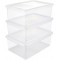 keeeper Clearboxes with Air Control System, Set of 3, Height: 14 cm, 39x26.5x14 cm, 3 x 11 Litre, Bea, Transparent