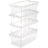 keeeper Clearboxes with Air Control System, Set of 4, 33x19.5x12 cm, 4 x 5.6 Litre, Bea, Transparent