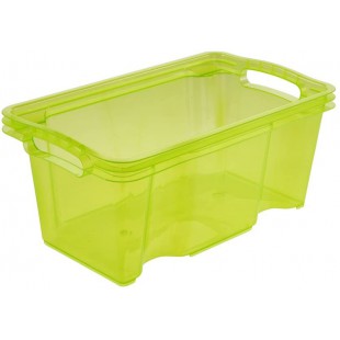 Keeeper Boite de Rangement avec Poignees Integrees, Dimensions : S, 35 x 21 x 15 cm, 6,5 l, Franz, Vert transparent