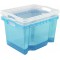 Keeeper Boite de Rangement avec Poignees Integrees, Dimensions : M, 35 x 27 x 21 cm, 13,5 l, Franz, Bleu transparent