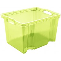 Keeeper Boite de Rangement avec Poignees Integrees, Dimensions : M, 35 x 27 x 21 cm, 13,5 l, Franz, Vert transparent