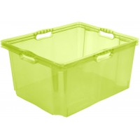 Keeeper Boite de Rangement avec Poignees Integrees, Dimensions : XXL, 52 x 43 x 26 cm, 44 l, Franz, Vert transparent