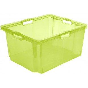 Keeeper Boite de Rangement avec Poignees Integrees, Dimensions : XXL, 52 x 43 x 26 cm, 44 l, Franz, Vert transparent