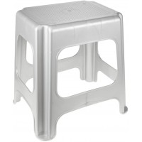 Maxi-Stool, Sturdy Plastic (PP), 41 x 33.5 x 42.5 cm, Silver