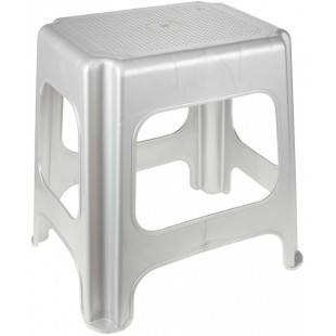 Maxi-Stool, Sturdy Plastic (PP), 41 x 33.5 x 42.5 cm, Silver