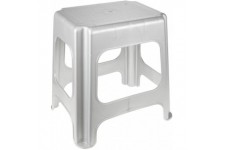 Maxi-Stool, Sturdy Plastic (PP), 41 x 33.5 x 42.5 cm, Silver