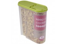 keeeper Pouring Jar, Hinged Lid, BPA-Free Plastic, 2.6 Litre, 21.5x9.5x24 cm, Jean, Green