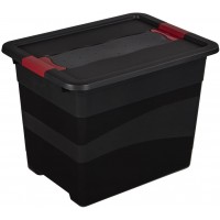 keeeper Boite de Transport avec Couvercle et Systeme de Fermeture Coulissant, Extra-Robuste, 39,5 x 29,5 x 30 cm, 24 
