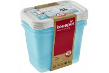 keeeper Food Containers, Set of 3, Freezable, Labelled Lid with Rewritable Surface, 3 x 1 L, 15.5x10.5x11.5 cm, Mia P