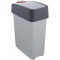 keeeper Premium Waste Bin with Flip Lid, Soft Touch, 10 Litre, Magne, Silver