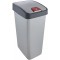 keeeper Premium Waste Bin with Flip Lid, Soft Touch, 45 Litre, Magne, Silver