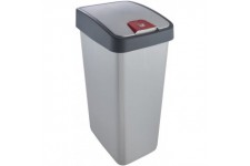 keeeper Premium Waste Bin with Flip Lid, Soft Touch, 45 Litre, Magne, Silver