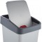 keeeper Premium Waste Bin with Flip Lid, Soft Touch, 45 Litre, Magne, Silver