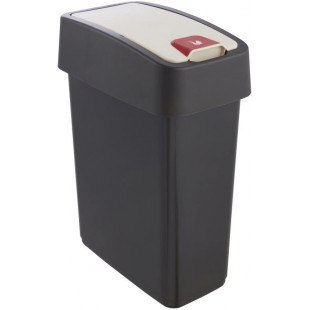 keeeper Premium Waste Bin with Flip Lid, Soft Touch, 10 Litre, Magne, Graphite Grey