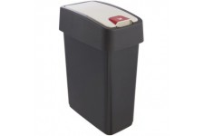 keeeper Premium Waste Bin with Flip Lid, Soft Touch, 10 Litre, Magne, Graphite Grey