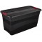 keeeper Transport Box with Lid, Extra Strong, Sliding Closure, 79.5x39.5x40 cm, 83 Litre, Eckhart, Graphite Grey