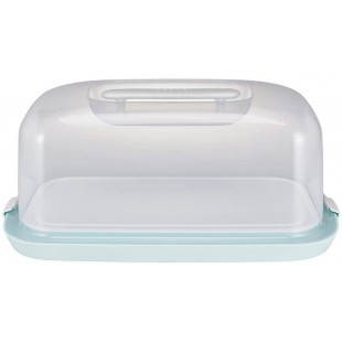 keeeper Boite de Transport pour Gateaux avec Plateau de Service, Plastique sans BPA, 43 x 25 x 18 cm, Gino, Vert Menthe