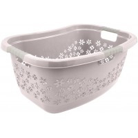 keeeper Ergonomic Laundry Basket, Air Permeable Design, Non-Slip Soft Handles, 50 Litre, Lasse, Grey