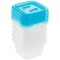 keeeper Lot de 6 Boites Fraicheur, 6 x 90 ml, 6,5 x 6,5 x 4 cm, Fredo Fresh, Bleu Transparent