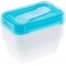 keeeper Food Storage Containers, Set of 5.5 x 500 ml, 15.5 x 10,5 x 6 cm, Fredo Fresh, Transparent Blue