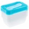 keeeper Food Storage Containers, Set of 5.5 x 500 ml, 15.5 x 10,5 x 6 cm, Fredo Fresh, Transparent Blue