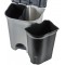 keeeper Pedal Bin with 2 Waste Compartments, 2x 11 Litre, Torge, Silver