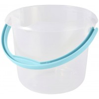 keeeper Bucket with Integrated Measuring Scale and Ergonomic Handle, 5 Litre, Mika, Transparent