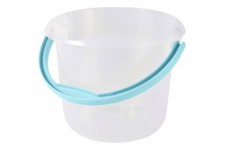 keeeper Bucket with Integrated Measuring Scale and Ergonomic Handle, 5 Litre, Mika, Transparent