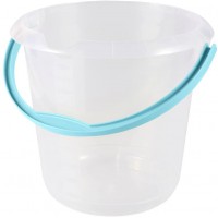 keeeper Bucket with Integrated Measuring Scale and Ergonomic Handle, 10 Litre, Mika, Transparent